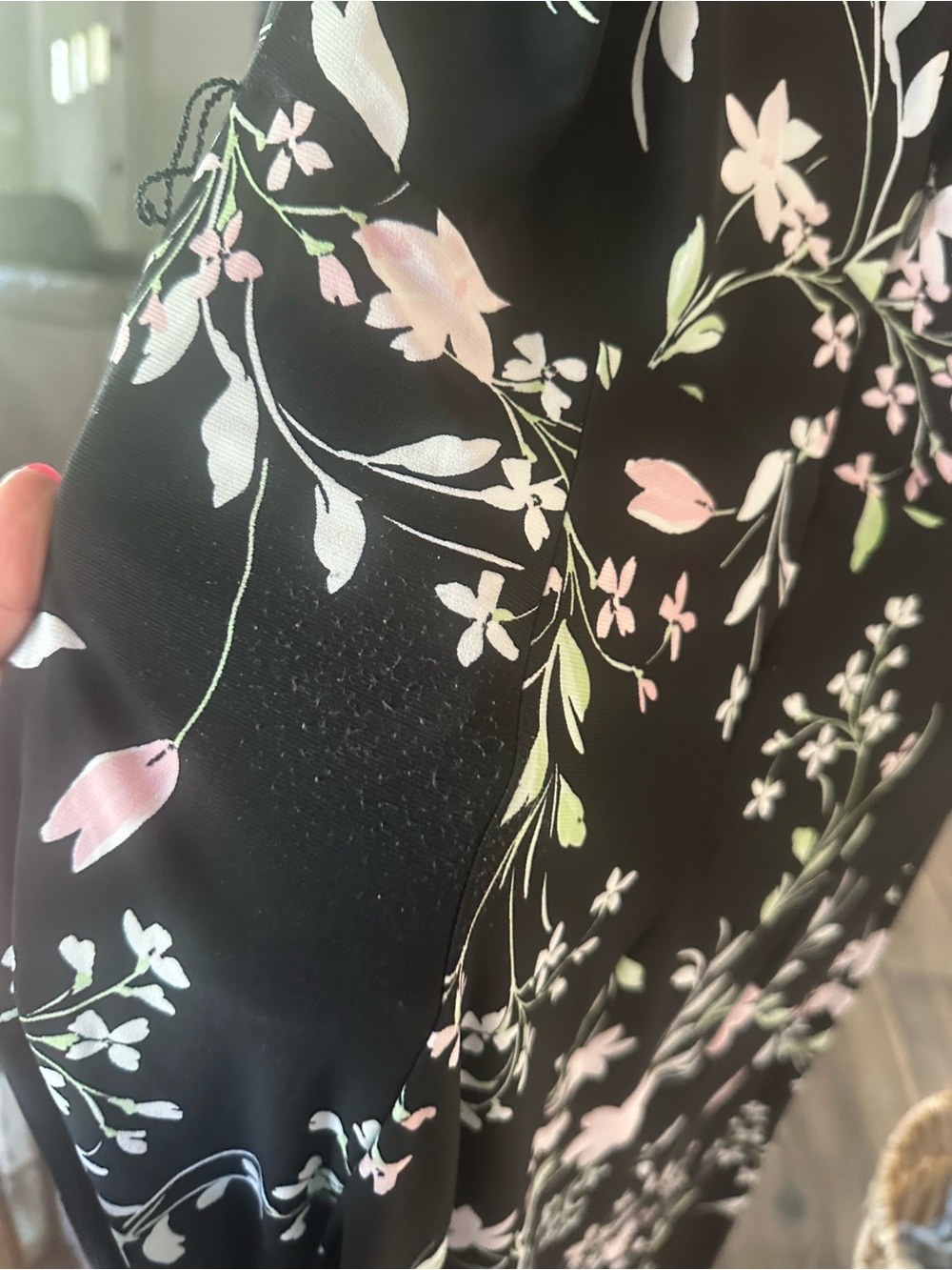 Anne Klein Black Midi Dress with Pink Floral Print - Picture 11 of 16